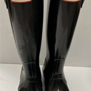 Black Glossy Rain Boots WFT1000RGL-BLK Hunter Black size 6